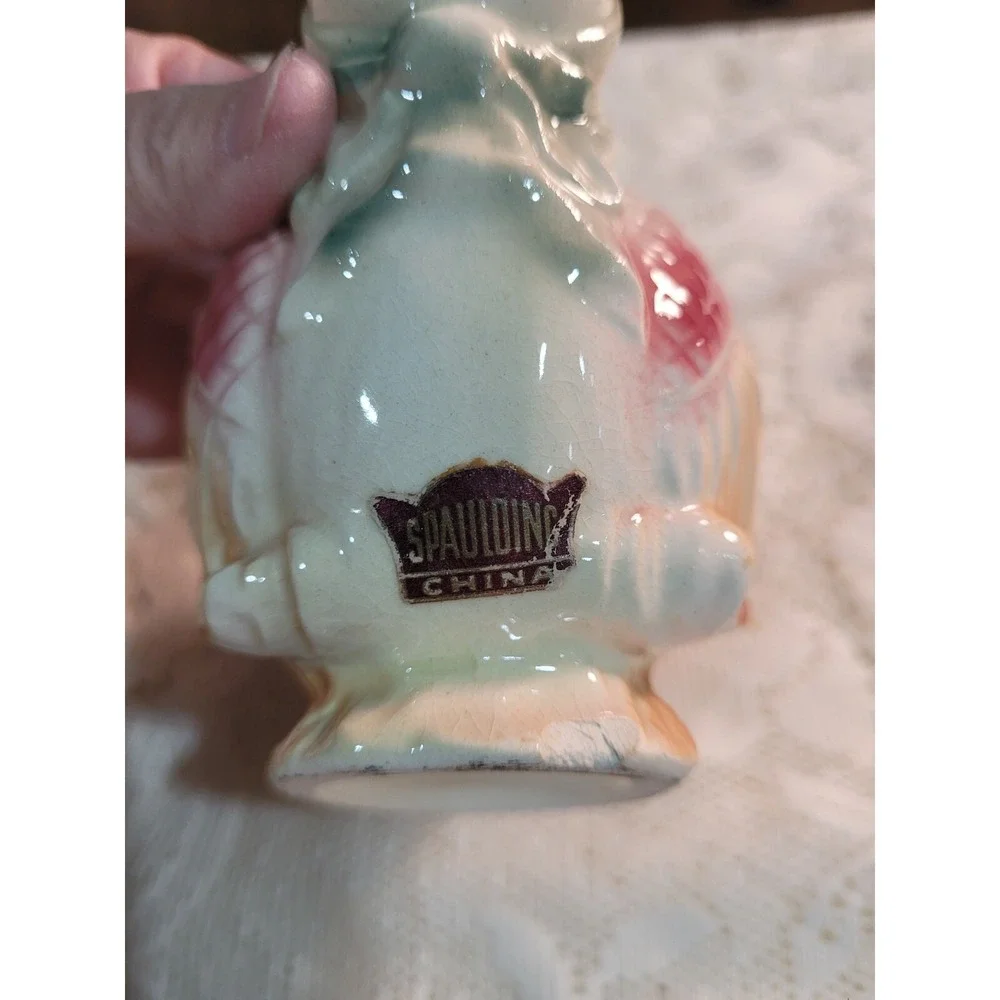 Vintage '50's Royal Copley, Spaulding Chicken Creamers. Pink Bonnet